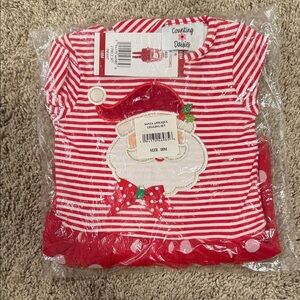 Red and White Striped Santa Baby Outfit (New!)